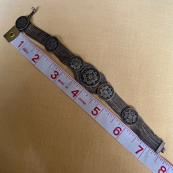 VTG I 900 Silver & Niello Bracelet & Earrings Set - Picture 6 of 16